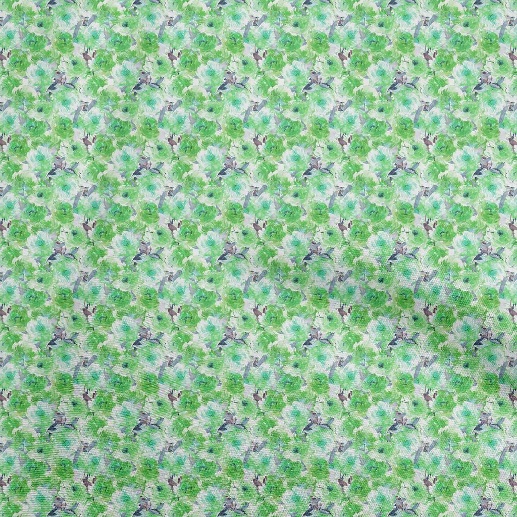 oneOone Cotton Flex Medium Blue Fabric Floral Quilting Supplies Print Sewing Fabric By The Yard 40 Inch