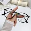 Student Anti-Blue Glasses Plain Face Cold Brown Flat Glasses Myopia Finished Glasses