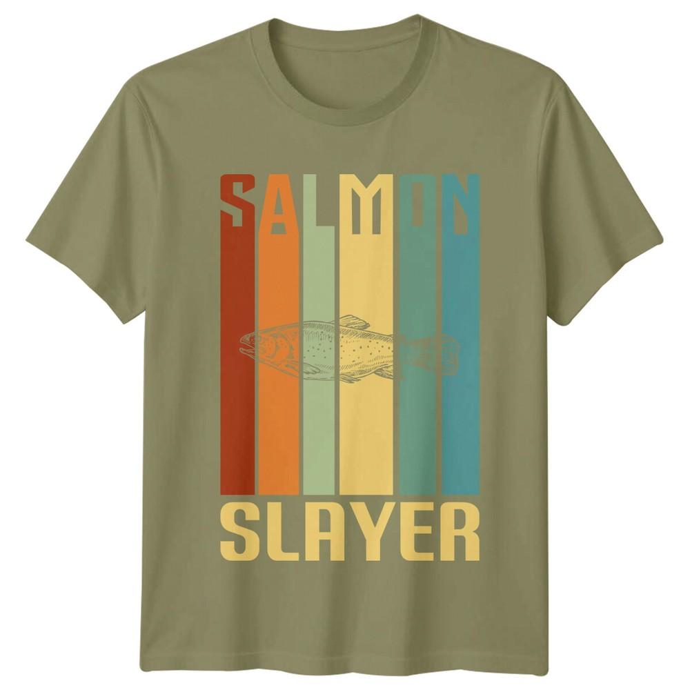 Salmon Slayer Fishing Mens TShirt Sport Fisherman Gift Unisex T-Shirt