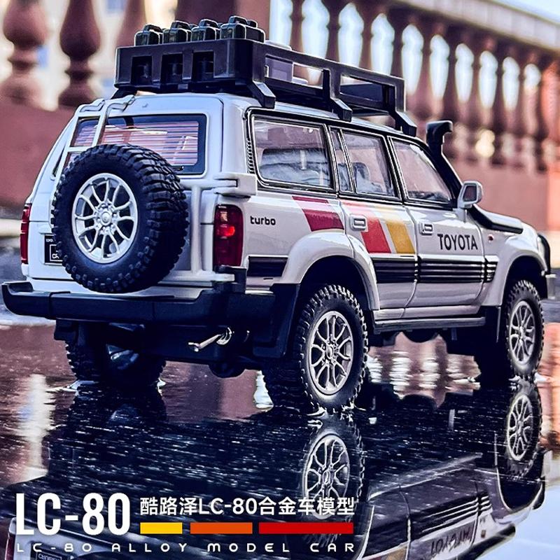 Масштаб 1/24 Toyota Land Cruiser LC80 внедорожник литая модель из сплава внедорожник коллекционная хобби-модель украшения подарок для друга мальчика дисплей