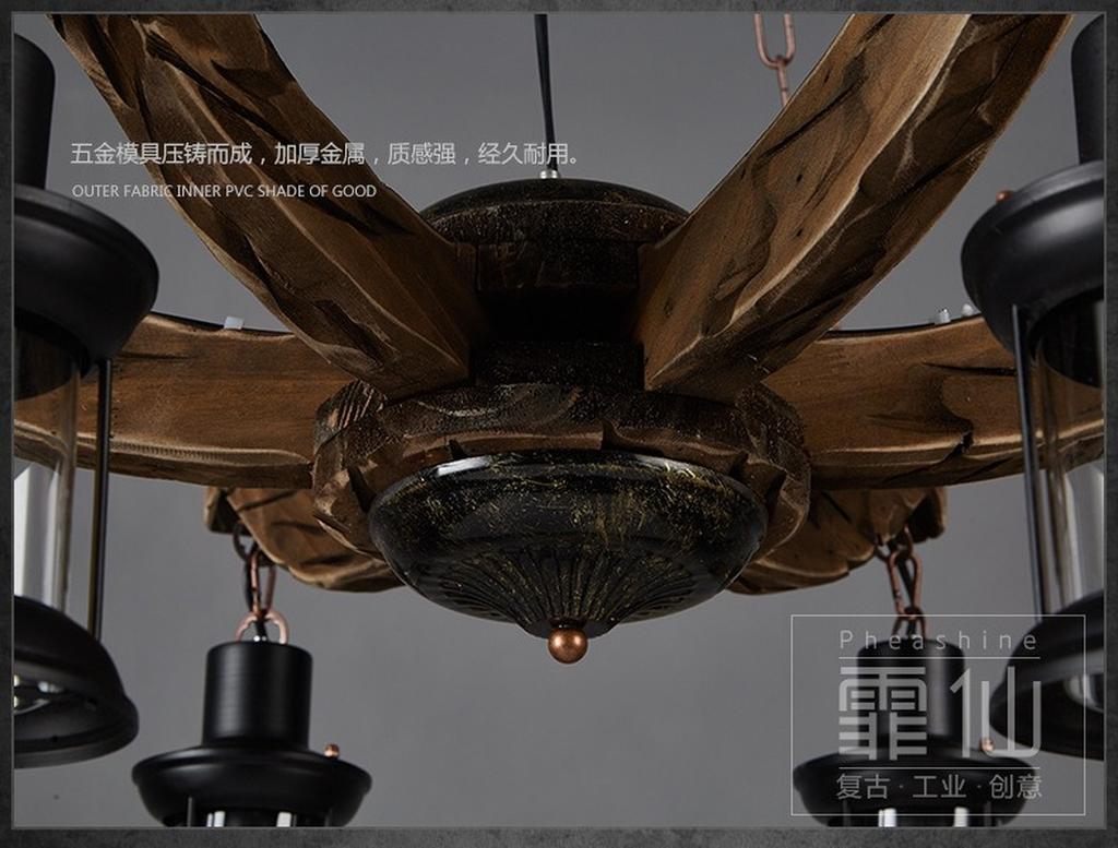 Ретро индустриальный стиль, кафе, ресторан, бар, люстра из массива дерева, индивидуальное креативное освещение для бара в отеле, якорное освещение