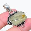 Prehnite Gemstone 925 Sterling Silver Jewelry Pendant 1.62" k8C84