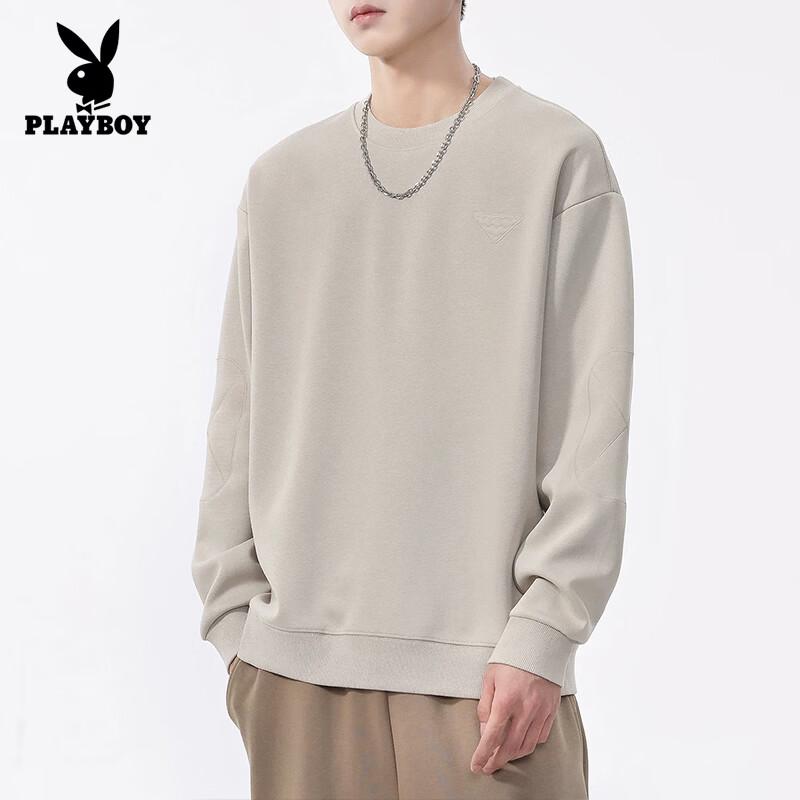 PLAYBOY Men's Heavyweight Loose Fit Crewneck Pullover Sweatshirt