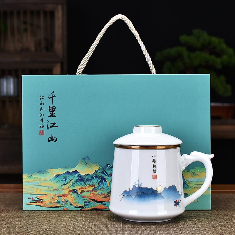 Керамическая чашка для чая, деловой партнер, подарок для руки, офисная чашка для воды, три чашки, подарок на открытие, чашка, банка, подарочная коробка, China-Chic