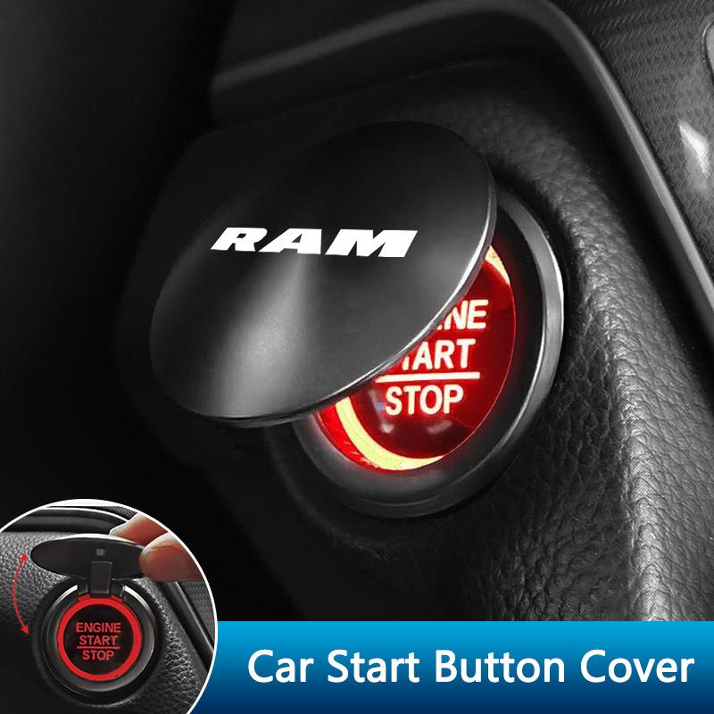 Car Engine Start Stop Button Cover Switch Ignition Ring Decor Car Sticker For Dodge RAM Durango 1500 Charger Caliber Demon Nitro