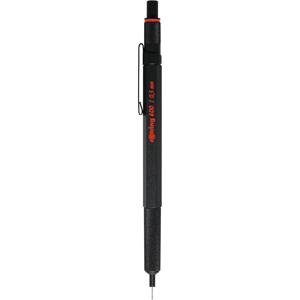 Механический карандаш RotRing Rotling 0,5 мм 600 Черная ручка с чехлом и блокнотом Подарочная коробка с сумкой...