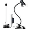 Black LED Desk Lamp 3 Color Modes Table Lamp Morden Lamp Clip On Reading Light  Bedside