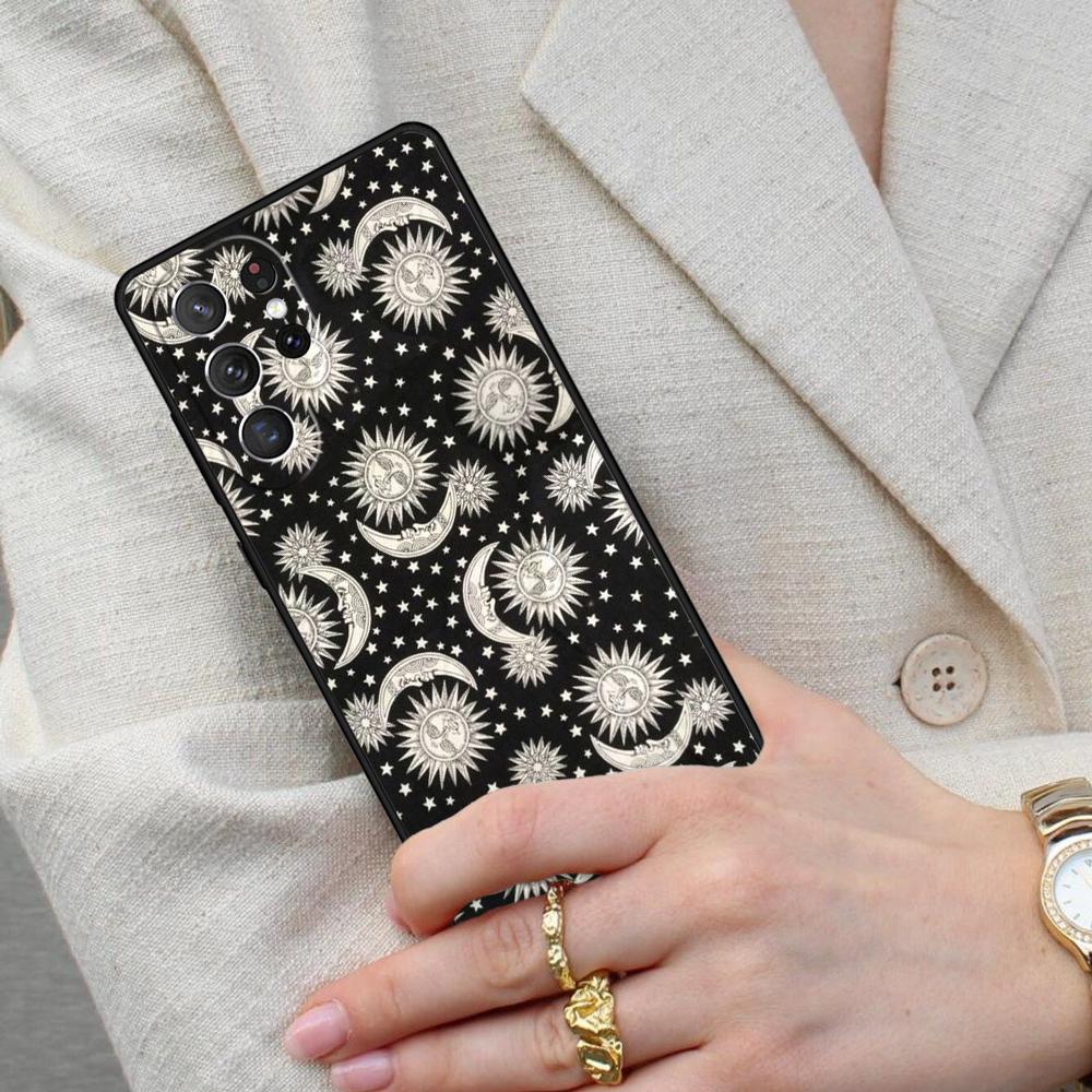Sun Moon Face Cell Phone Case for Samsung Galaxy S26 Ultra S25 S24 S23 S22 S21 S20 Note10 Cover