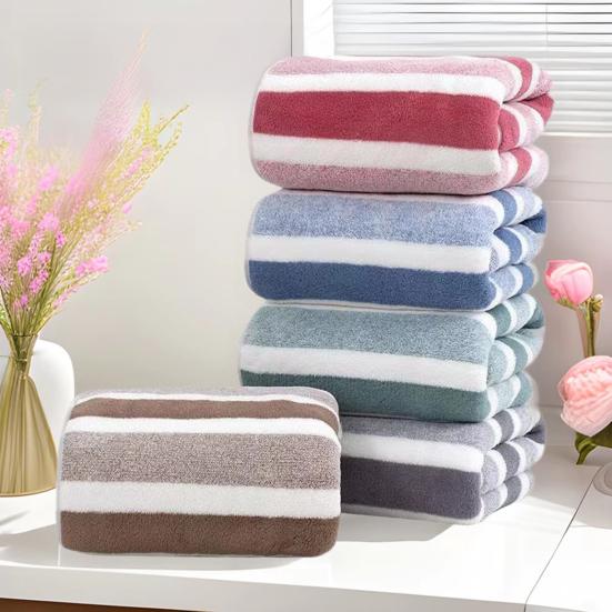 Коралловый флисовый комплект полотенец полосатое впитывающее банное полотенце безворсовое устойчивое к выцветанию полотенце для душа для ежедневного использования у бассейна в спа