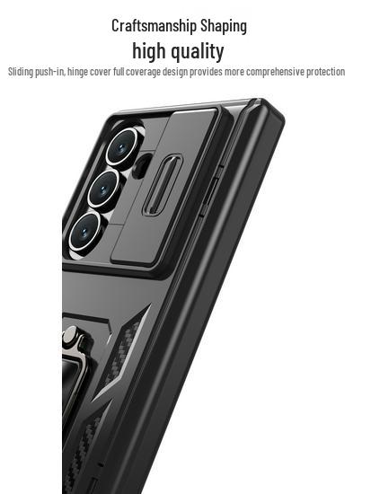 Чехол для телефона Samsung Z Fold - Совместим с Fold7/6/5, Защита объектива и шарнира, Чехол-книжка с держателем-кольцом