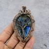 Labradorite Gemstone Pure Copper Wire Wrap Handmade Jewelry Pendant