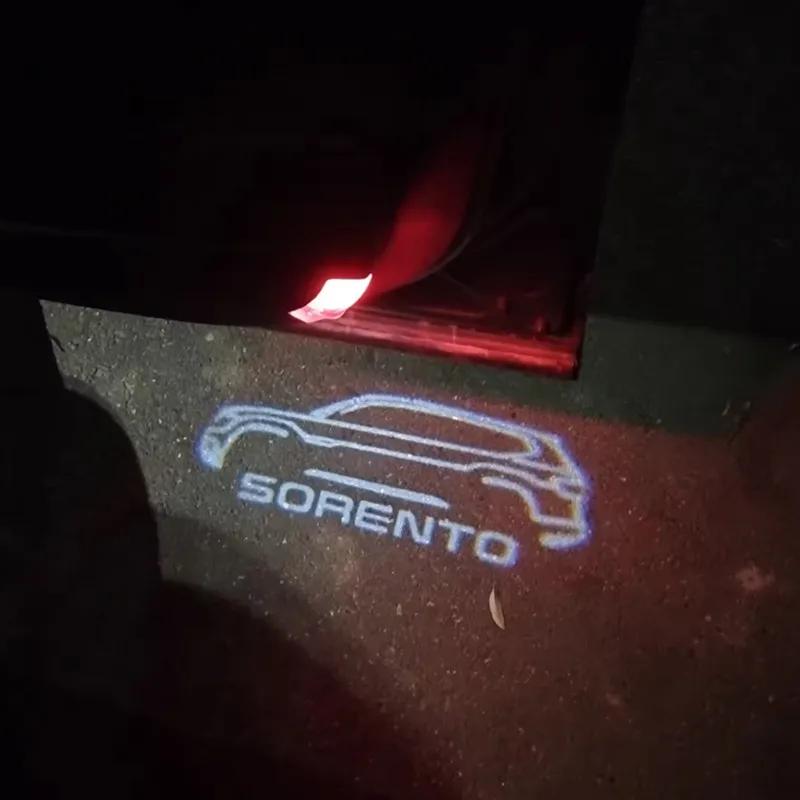 NKSI7 LED Car Door Badge Light Projector Shadow Welcome Lamp Accessories For KIA Sorento UM (3th Gen) Prime 2015 2016 2017 2018-2020
