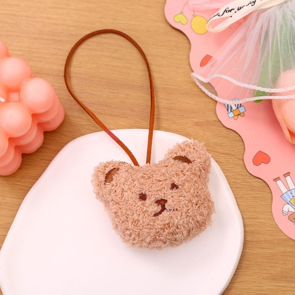 Плюшевый кулон в виде медведя Смешной мультяшный с наклейкой с именем Брелок-медведь Подвесное украшение Мягкие куклы Подвеска для сумки Украшение для сумки