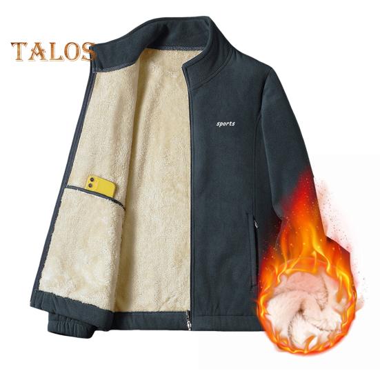 Мужская куртка с воротником-стойкой, длинным рукавом, утолщенной бархатной подкладкой, теплое зимнее пальто с карманами, застежка-молния, хлопковая куртка