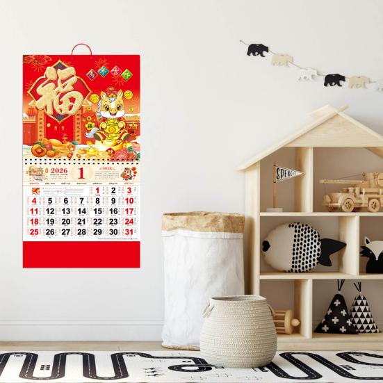 2026 Китайский Новый год Календарь Год Лошади Настенный календарь Лунный месячный календарь для китайского дома, ресторана, офиса, школы, настенный декор