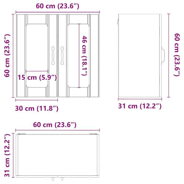VidaXL Kitchen Wall Cabinet with Glass Door Lucca Concrete Grey, Kitchen Wall Unit, Wall Cabinets with 853911