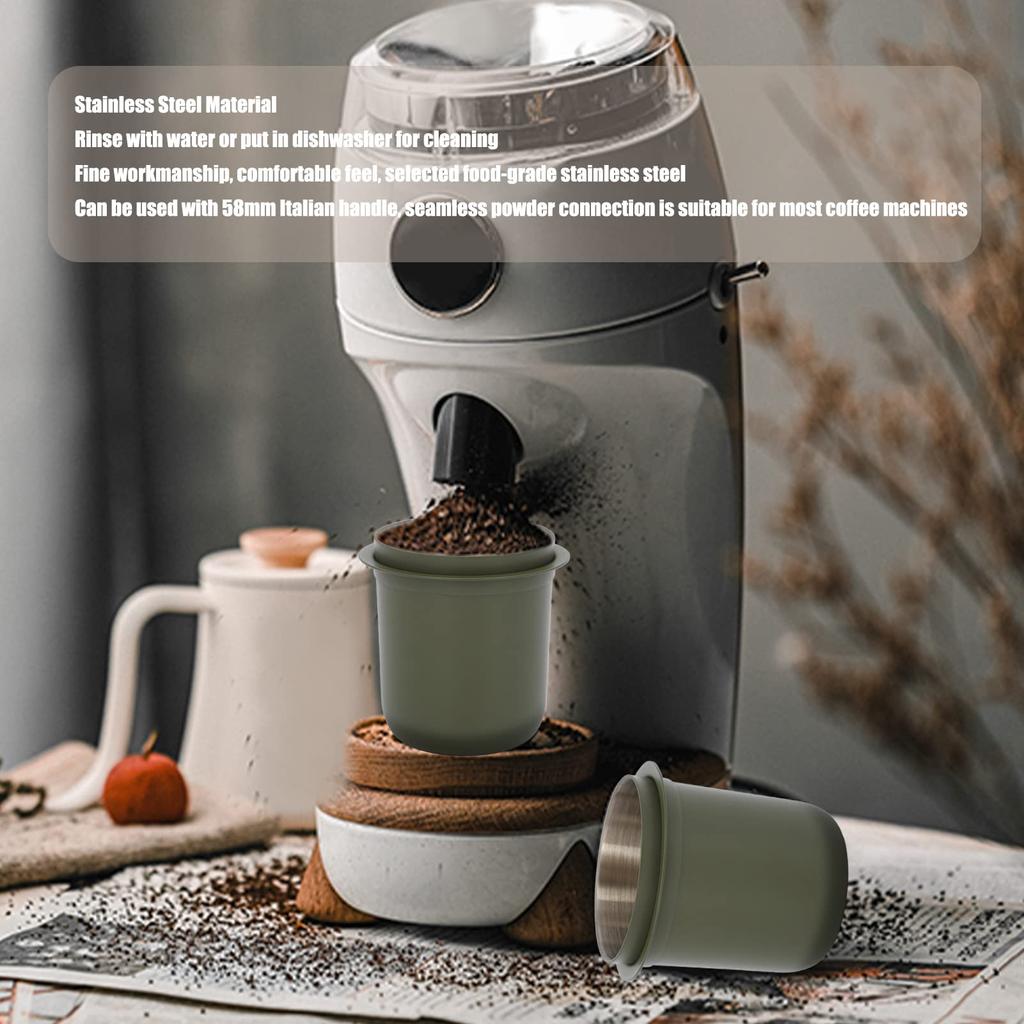 150 мл Чашка для дозирования кофе из нержавеющей стали, Продукт для кофе Crema без прилипания, Защита от разлетания порошка, Легко чистить, Совместима с 58-мм итальянским холдером