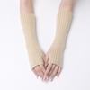 Fingerless Long Wrist Gloves White Black Ankle Wrist Sleeves Fashion Elbow Mittens  Girl Boys