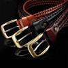 Leather Gold Pin Buckle Trousers Vintage Belts Waistband Jeans Strap Braided Belt