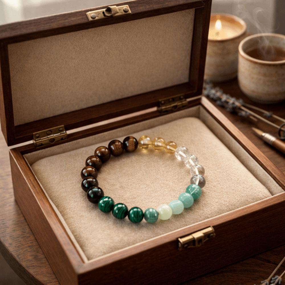 Bangles Attract Wealth Bracelets Bohemian Crystal Bracelet Stone Beads Bracelet  Ladies Jewelry