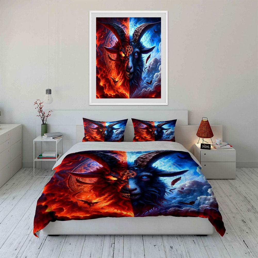 "Abstract Duality Art Set" Bedding Set with 1 Duvet Cover 2 Pillowcases Single Double King Queen, Gift