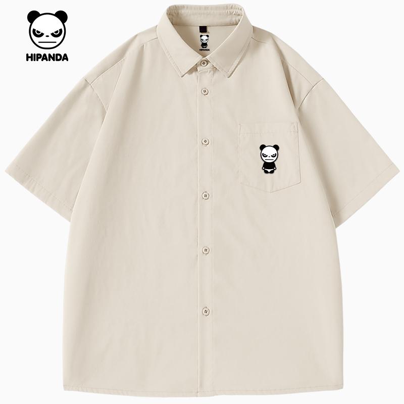 HIPANDA Anti-wrinkle Cool-Feeling Loose Collared Short-Sleeved Shirt