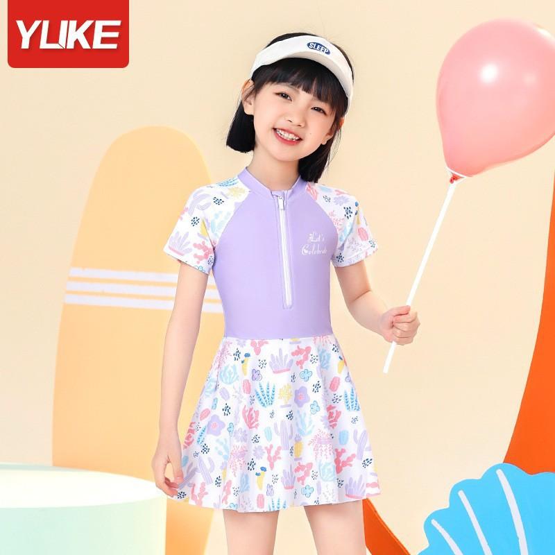 Girls Swimwear One-Piece Bathing Suit Kids Pool Beach Swimming Costume Cartoon Design Nylon Fabric