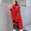 Women Long Winter Jacket Glossy Hooded Windproof Warm BIO Down Coat Oversize Cotton Padded Parkas