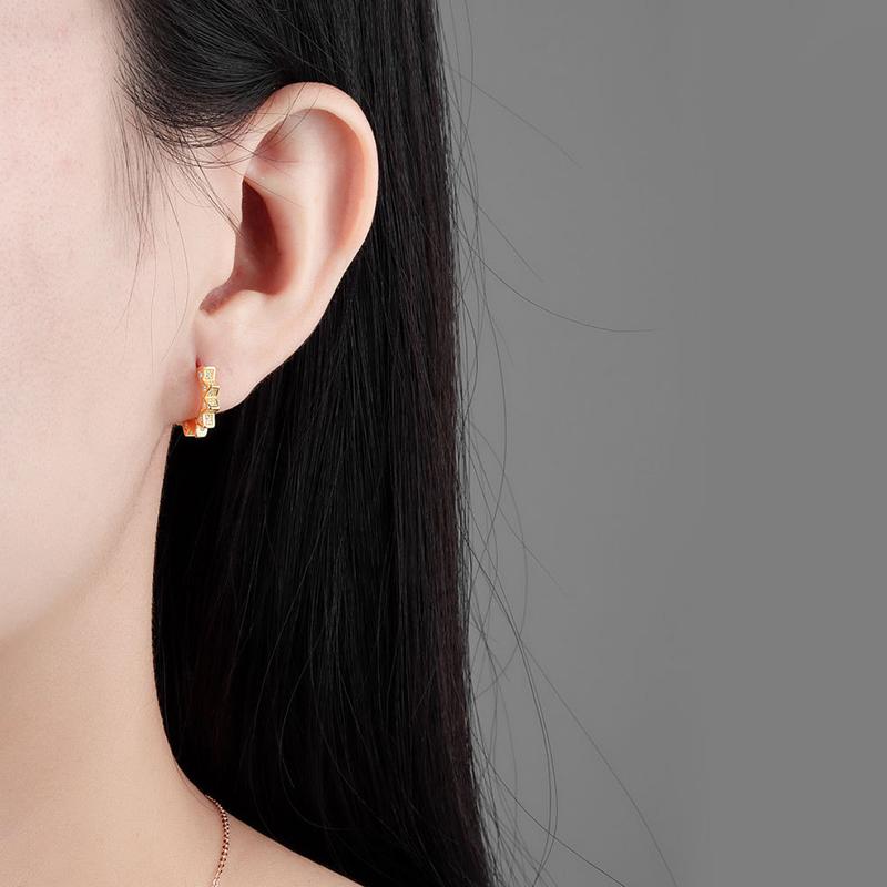 ANENJERY Женские серьги-кольца с цирконием, крутые изысканные корейские украшения Huggie с цирконием