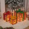 Christmas Light Gift Box Ornaments Set Holiday Cheer Glowing Lights Festive Holiday Tabletop Mantel Party Decor for Indoor Outdoor