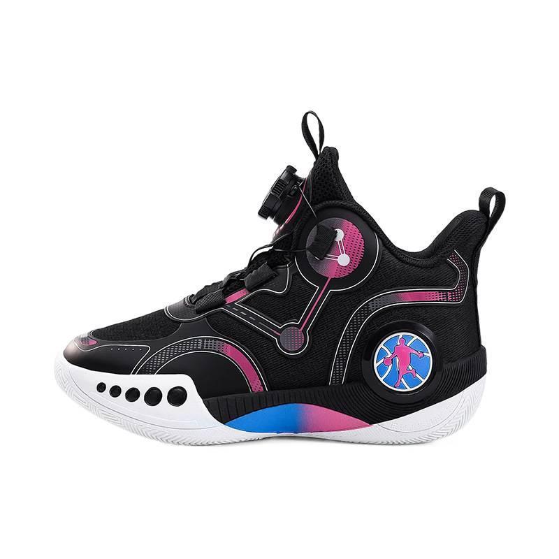 Mesh breathable children's basketball shoes boys spring boys sports shoes rotating button running shoes trendy casual shoes