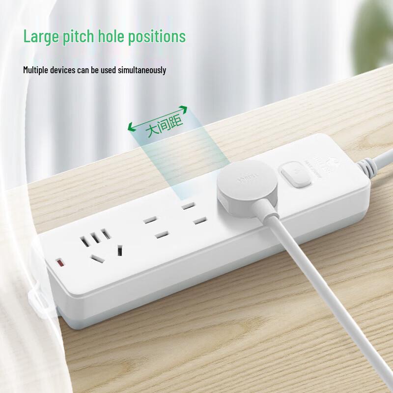 Gongniu GN-211 4-Outlet Power Strip, 1.8M Cable