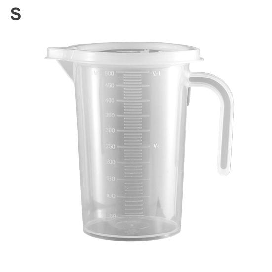 500ml/1000ml/2000ml Useful Lid Design Practical Measuring Glass Wear-resistant Food Grade Measuring Jug
