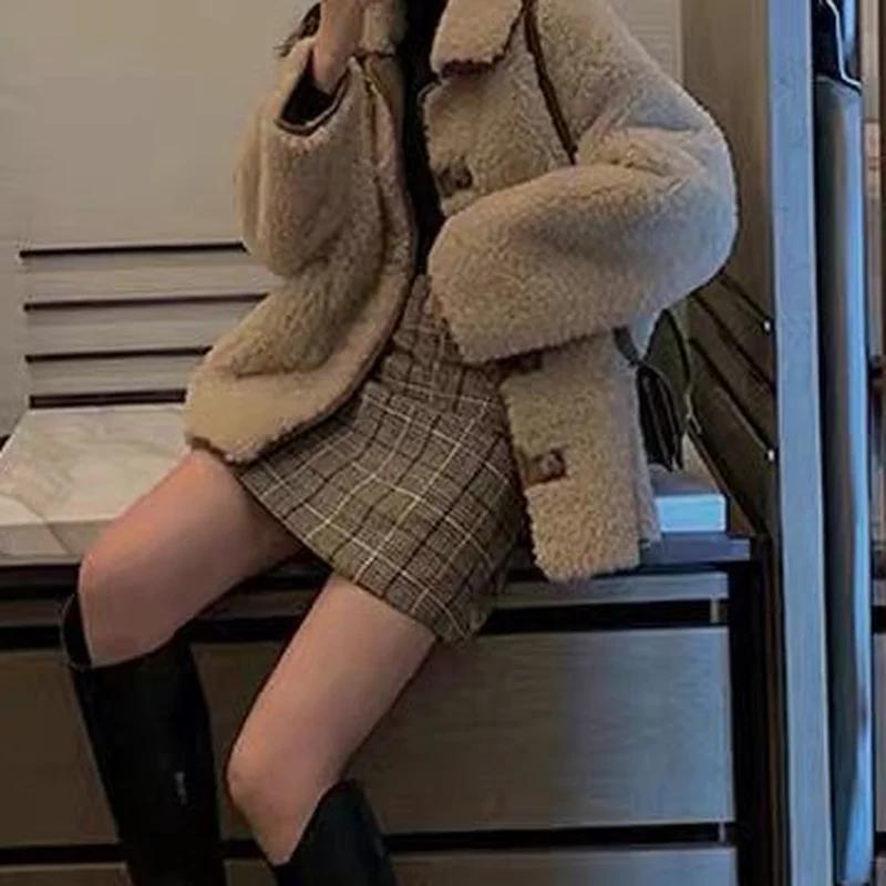 Skirts Women Plaid Slim Korean Style Casual All-match High Waisted Spring-autumn Comfortable Student Club Female Harajuku