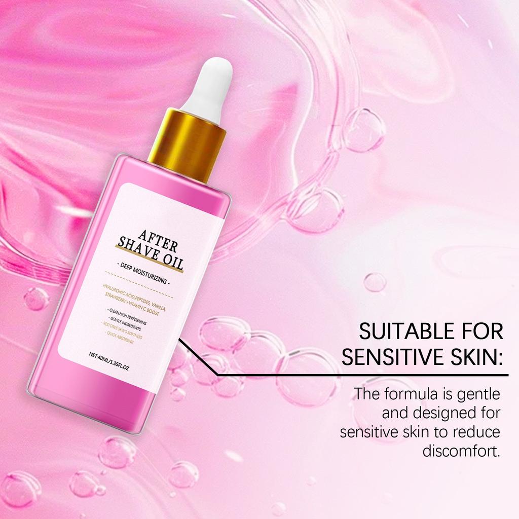 Масло после бритья с ароматом клубники Мягко увлажняет, смягчает и ухаживает за кожей 40 мл