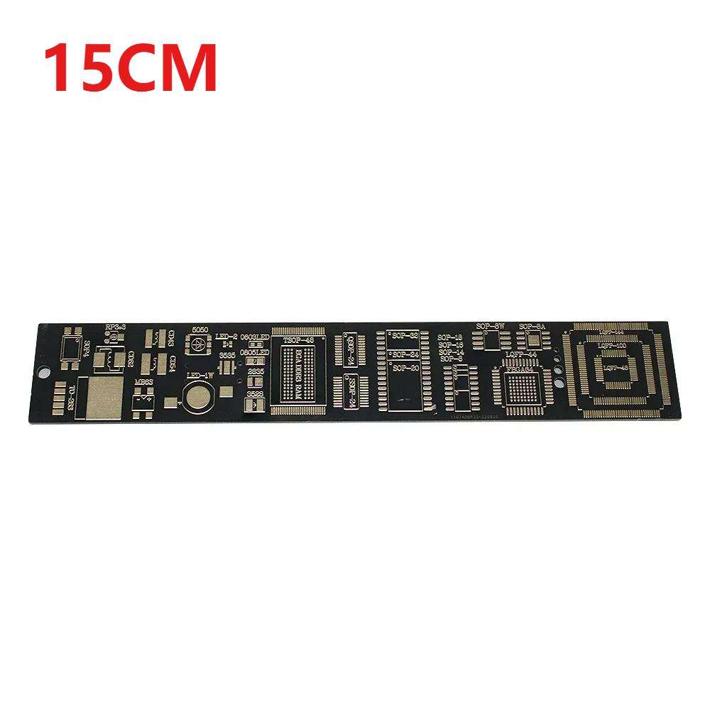 1PCS Pcb Ruler with Electronics Components 15CM/20CM/25CM Multi-functional Measuring Tool Resistor Capacitor Chip IC SMD Diode