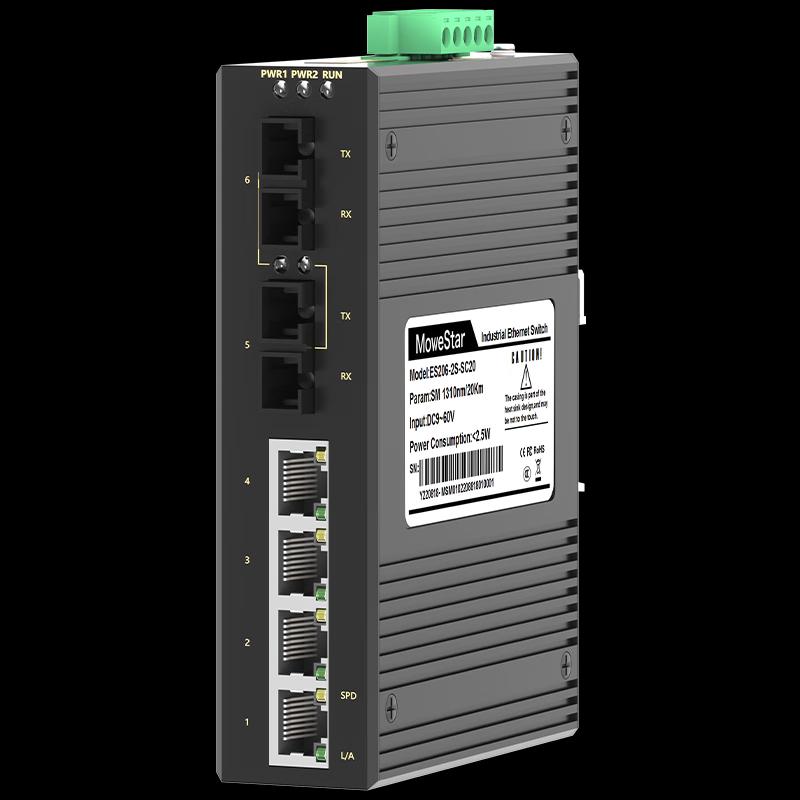 Промышленный неуправляемый коммутатор Fast Ethernet MoweStar на DIN-рейку