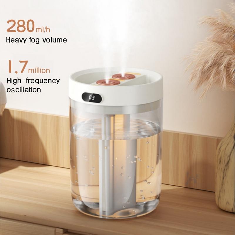 USB Увлажнитель воздуха с двойным распылением, большая емкость 1500 мл, сильный туман, ультразвуковой аромадиффузор, Humidificador для дома, спальни