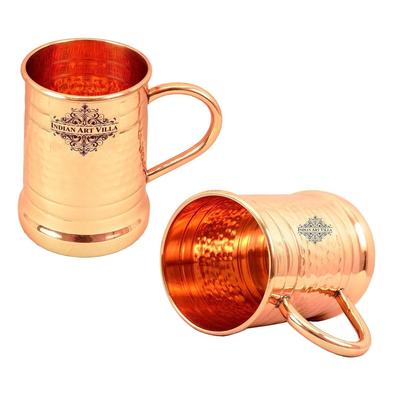 Кружка для пива Moscow Mule в форме танкарда из чистой меди с кольцевым дизайном, лучшая для пивных коктейльных вечеринок, барная посуда, объем - 600 мл, набор из 2 штук