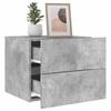 Wall Mounted Nightstands with LED Lights 2 pcs Concrete Grey