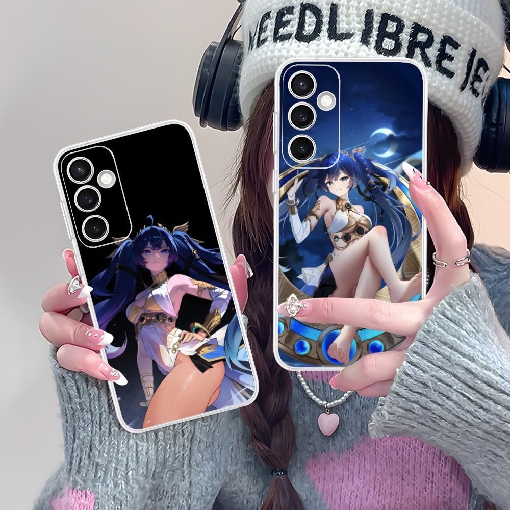 Чехол для телефона Wuthering Waves Luno для Samsung Galaxy S25 S24 S23 S22 S21Plus FE Ультрапрозрачный Цветной Чехол для Мобильных Телефонов Красивый