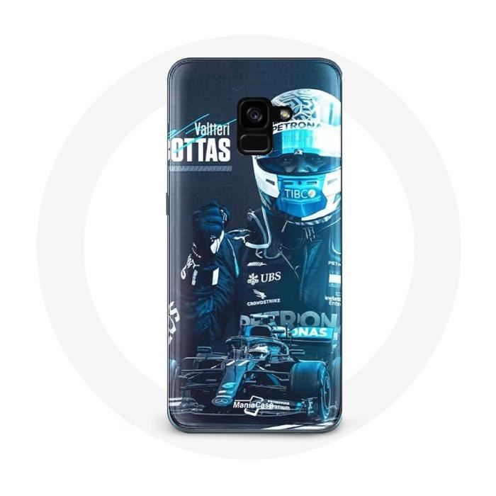 Coque pour Samsung Galaxy A8 Plus Formule 1 Valtteri Bottas Pilote de F1 Noir
