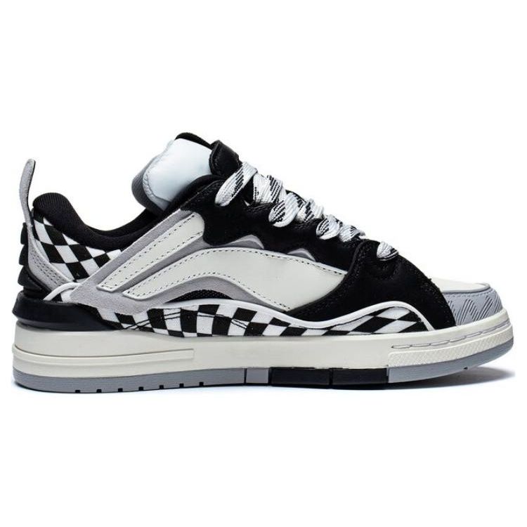 Кроссовки для скейтбординга Li Ning Weiwu Golden Durable Breathable Low-Top, женские, черные, белые, AECS074-8