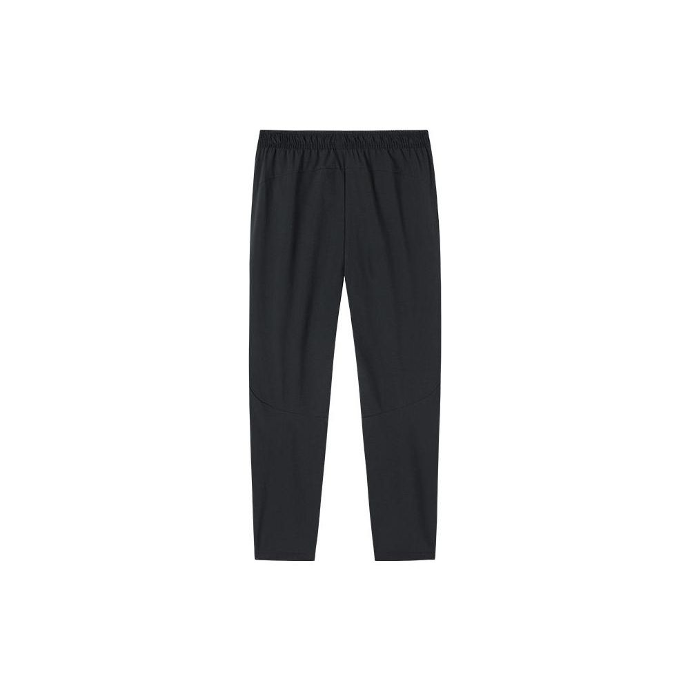 Anta Running Series Solid Color Logo Mid-Waist Drawstring Straight Casual Long Pants Women Bottoms Basic-Black 162215504-1