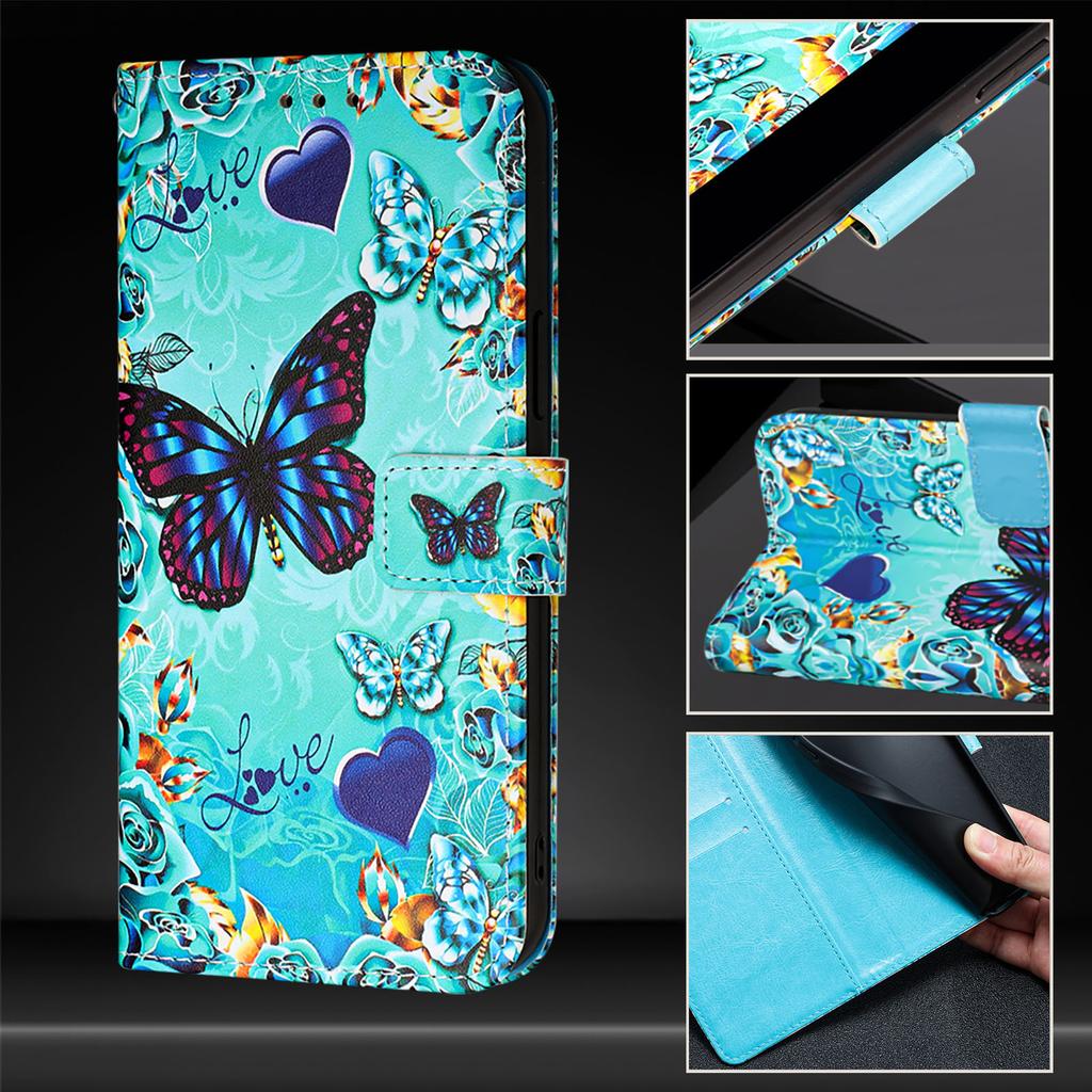 Магнитный противоударный чехол из искусственной кожи с узором «Бабочка» для iPhone, Samsung, Huawei, Xiaomi, Vivo, Oppo, Moto, Tecno, TCL, ZTE, Infinix, Nokia, itel...Больше