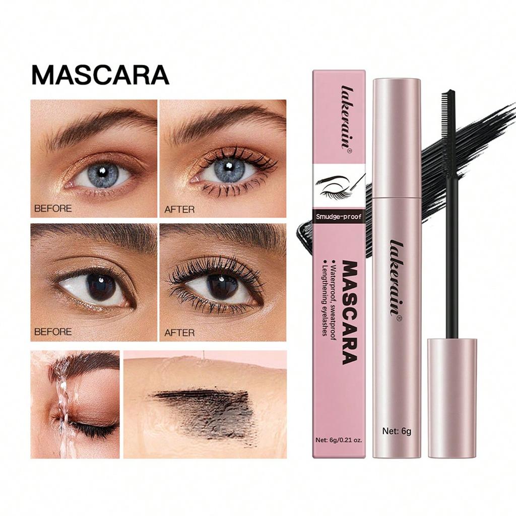 Long and Curly Mascara, Waterproof Black Mascara for Thick and Voluminous Eyelashes