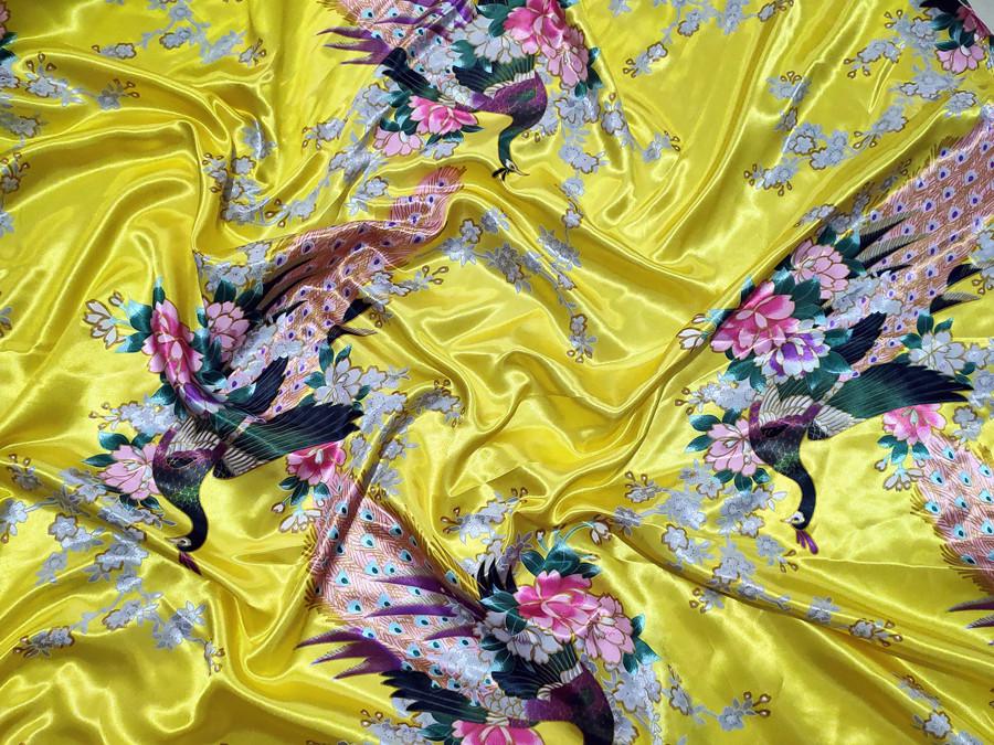 «Ткань ципао с принтом из атласного шелка и лента для головного убора»
