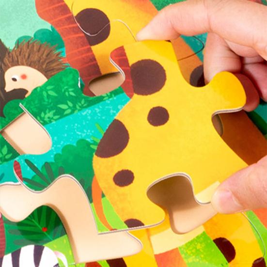 24/48/60Pcs/Set Cartoon Jigsaw Puzzle Toy Animal Vehicle Dinosaur Preschool Leaning Puzzle Game Toddlers Boys Girls Educational Floor Puzzle Toy