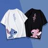 Женская футболка Stitch Disney с коротким рукавом и мультяшным принтом, повседневная модная мужская летняя одежда оверсайз, парная футболка