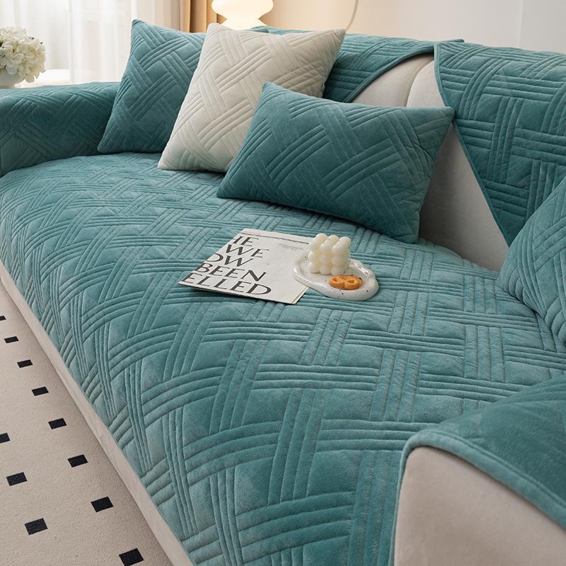 Winter Plush Sofa Cushion Crystal Velvet Four-season Universal Non-slip Seat Cushion Combination Sofa Cover Living Room